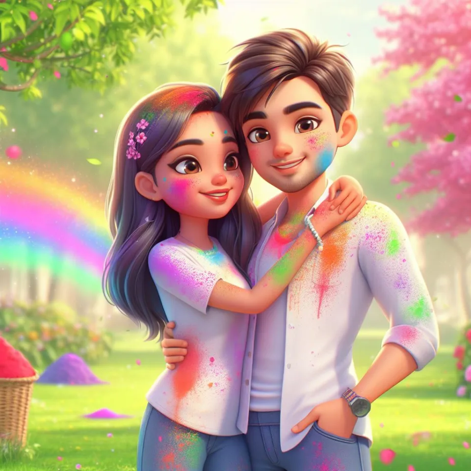 couple image happy holi images garden gradient