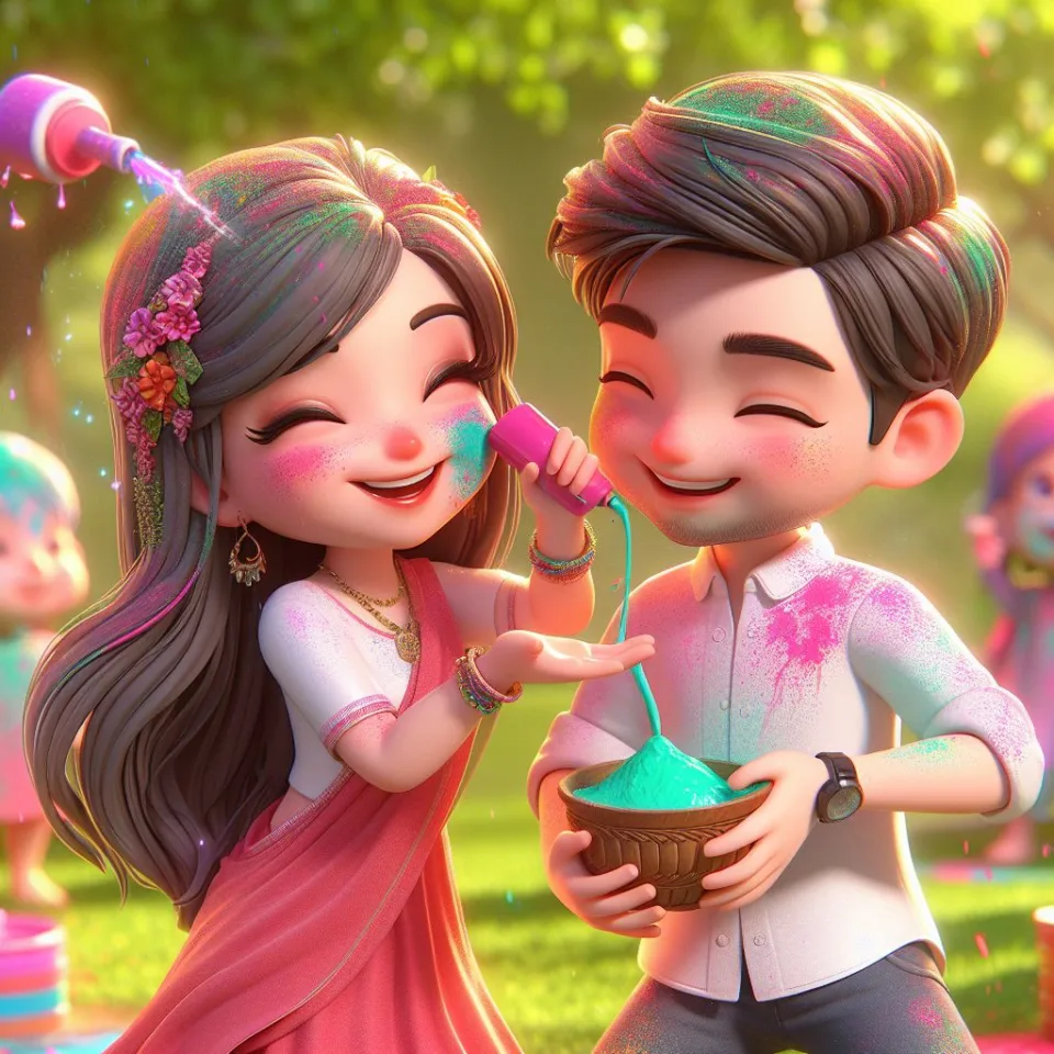 couple image happy holi images garden gradient