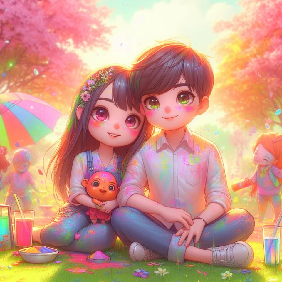 couple image happy holi images garden gradient