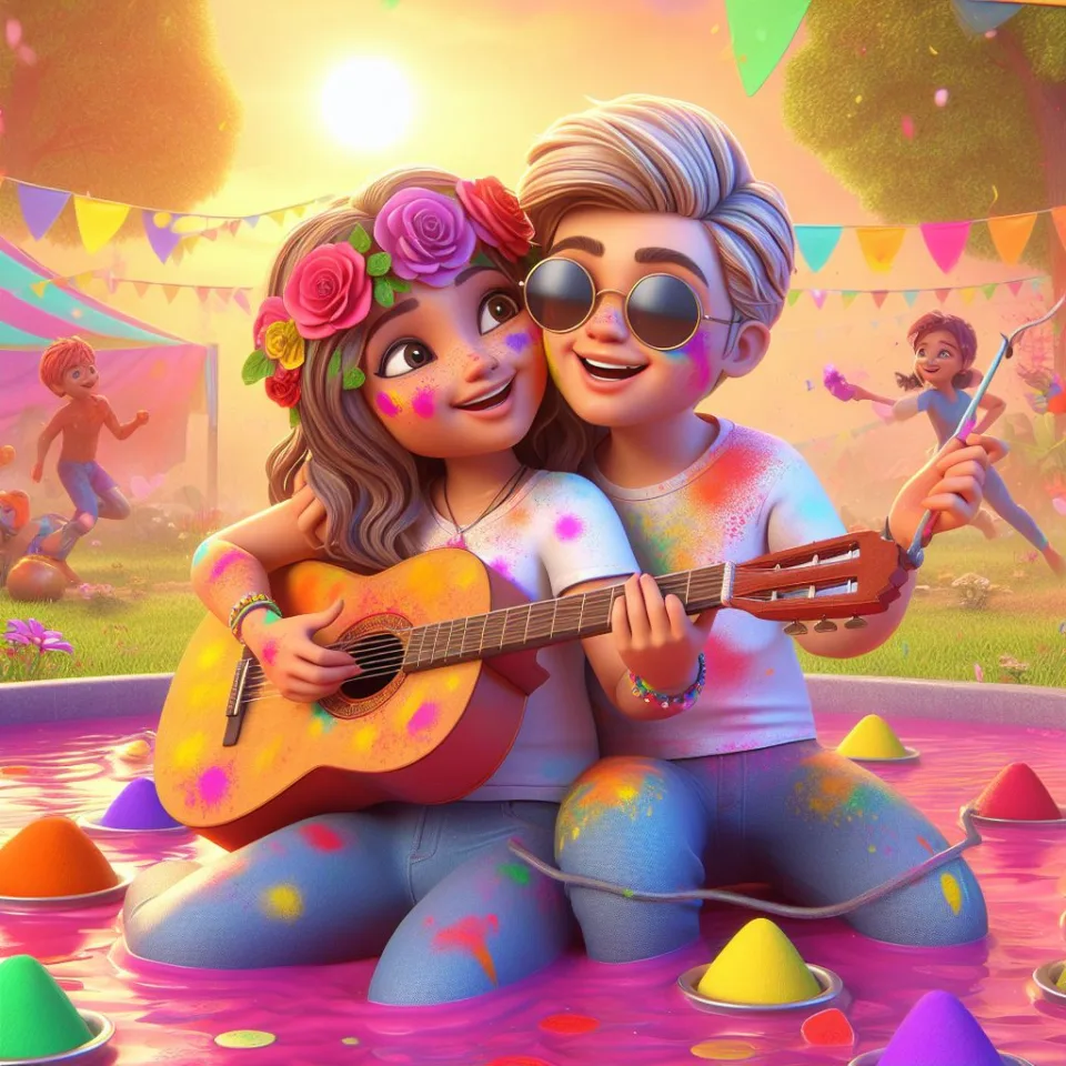 couple image happy holi images garden gradient