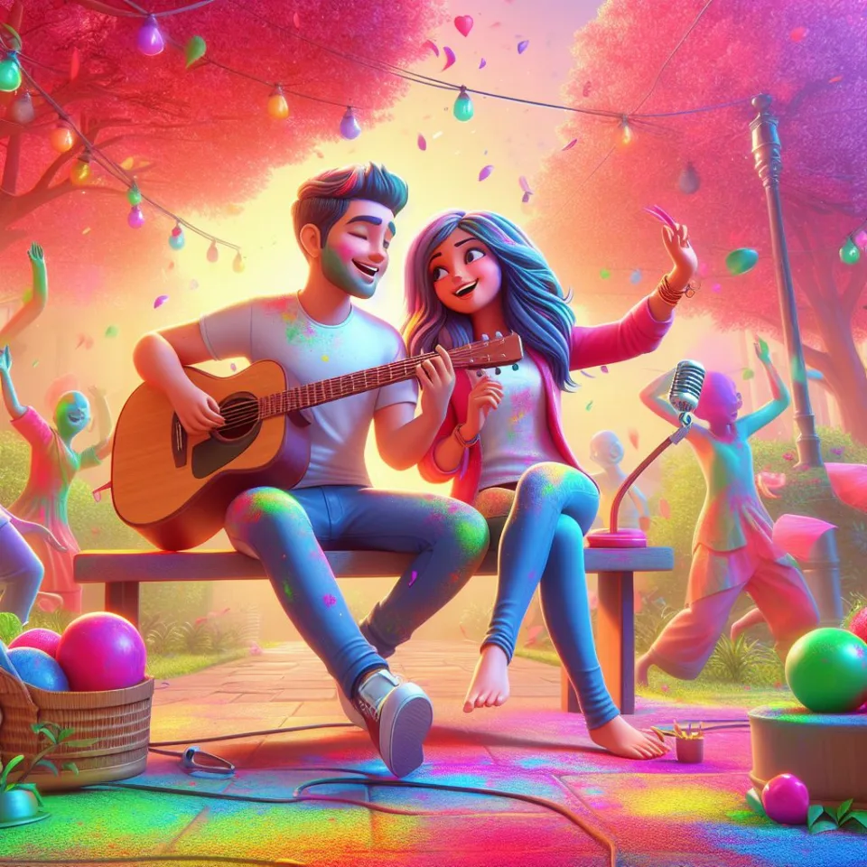 couple image happy holi images garden gradient