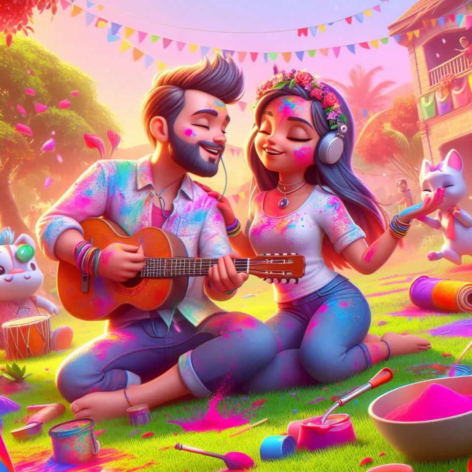 couple image happy holi images garden gradient