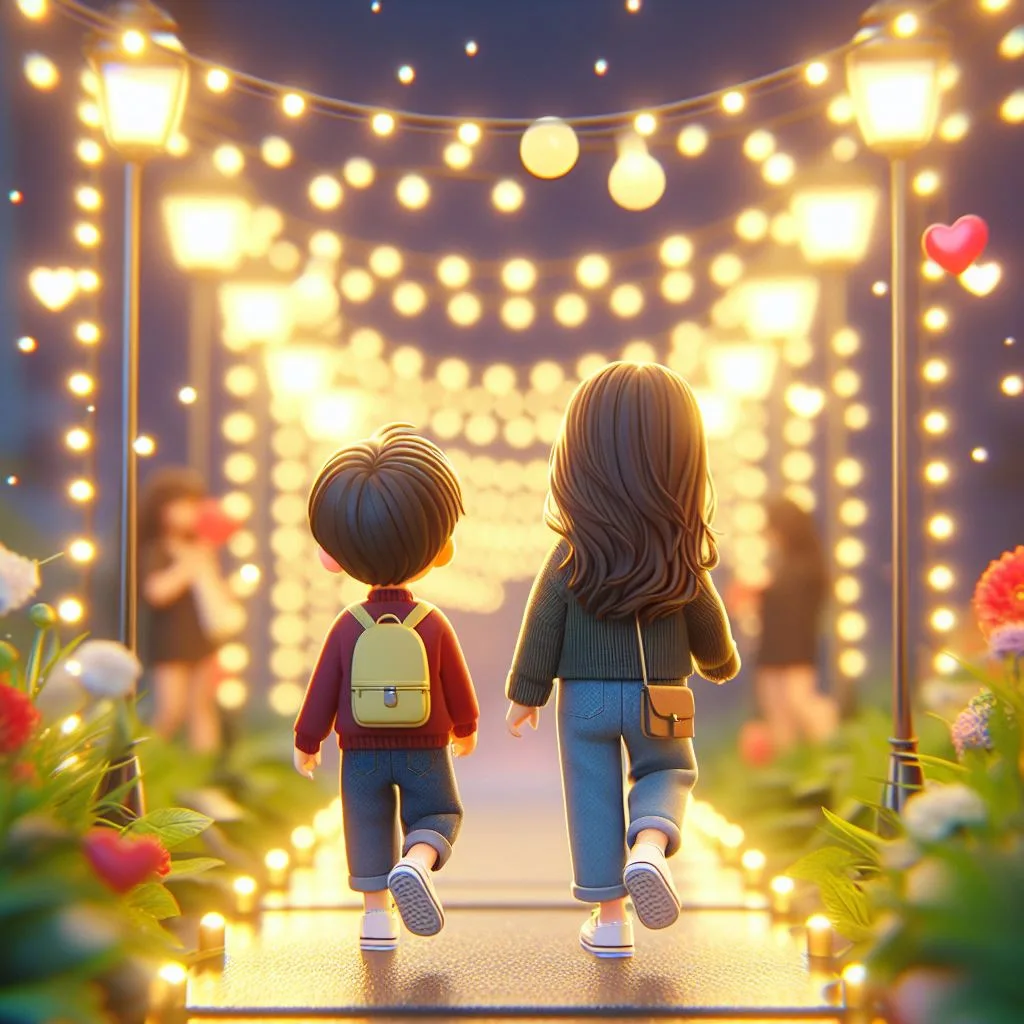 love images cute couple mini cute girl and mini boy with cartoon boy ()