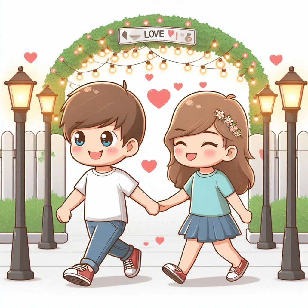 love images cute couple mini cute girl and mini boy with cartoon boy ()