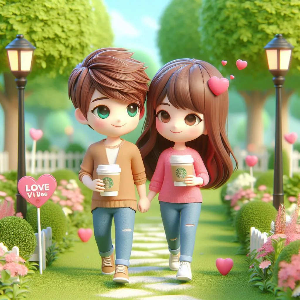 love images cute couple mini cute girl and mini boy with cartoon boy ()