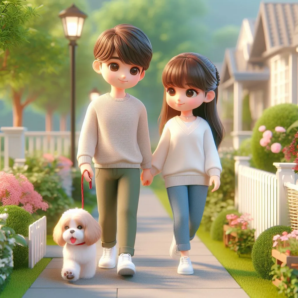 love images cute couple mini cute girl and mini boy with cartoon boy ()