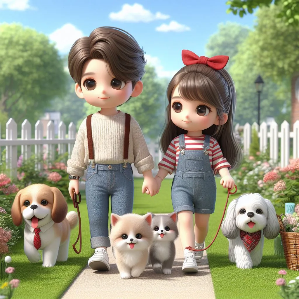 love images cute couple mini cute girl and mini boy with cartoon boy ()