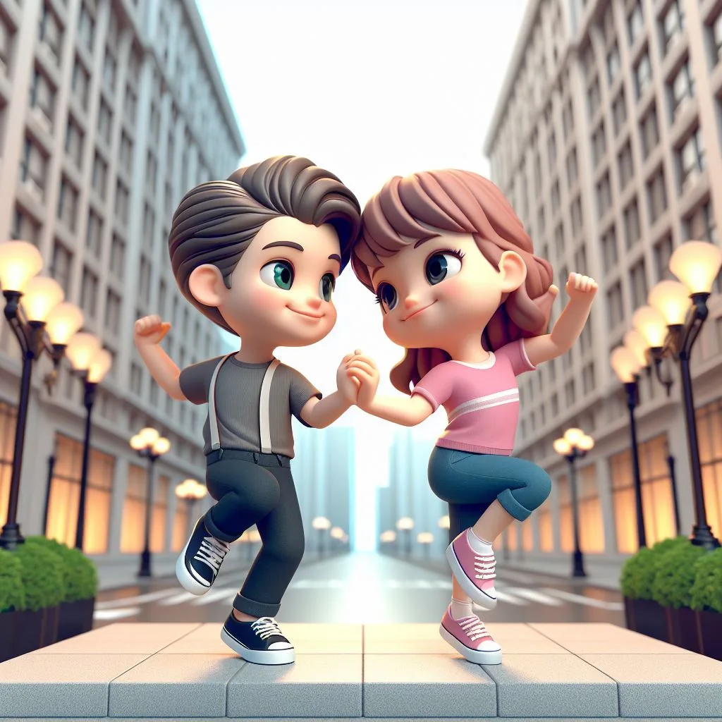 love images cute couple mini cute girl and mini boy with cartoon boy ()