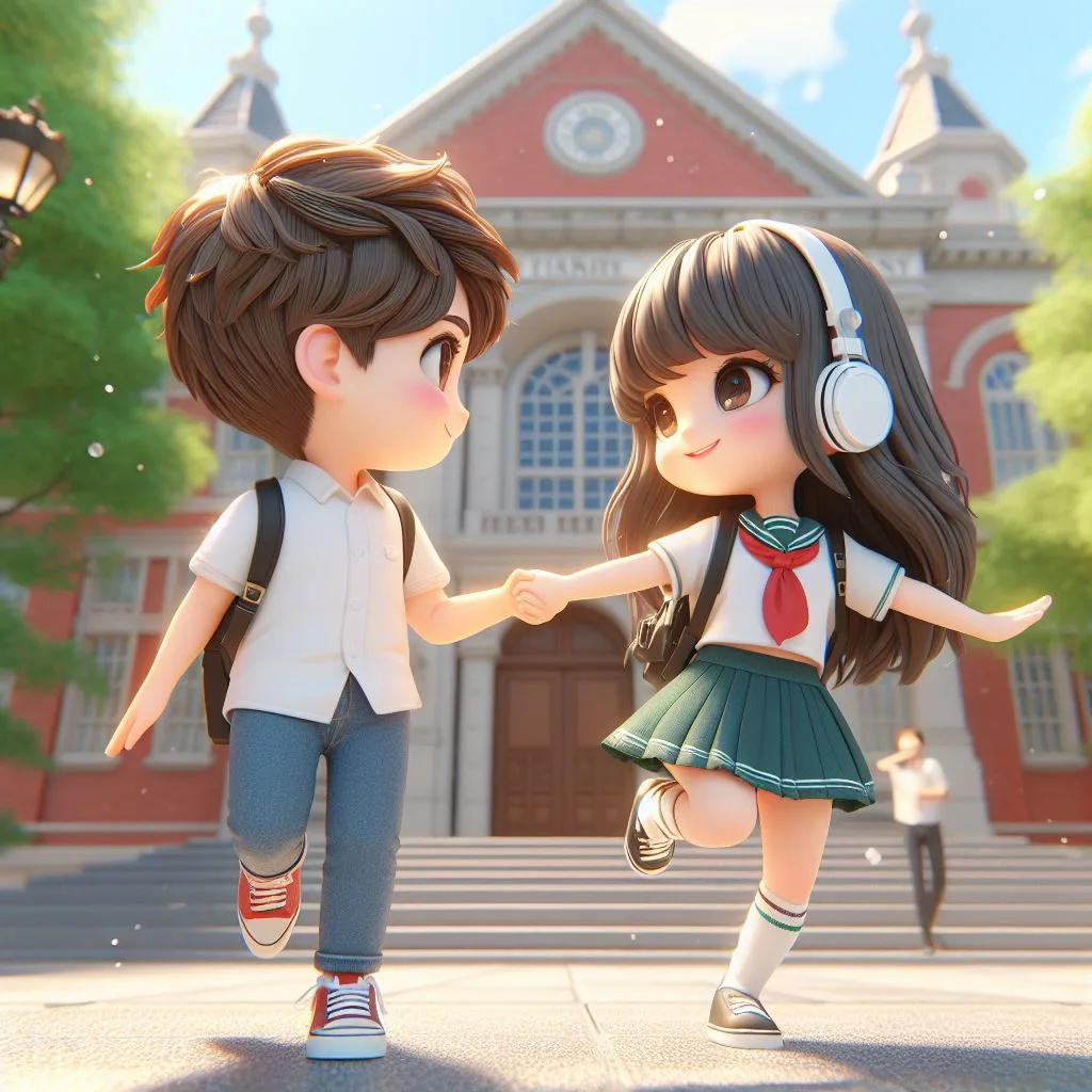 love images cute couple mini cute girl and mini boy with cartoon boy ()