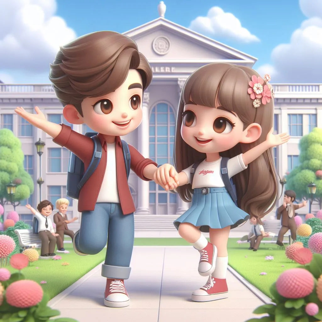 love images cute couple mini cute girl and mini boy with cartoon boy ()