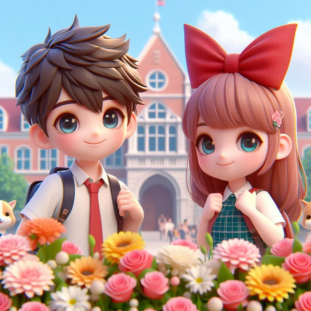 love images cute couple mini cute girl and mini boy with cartoon boy ()