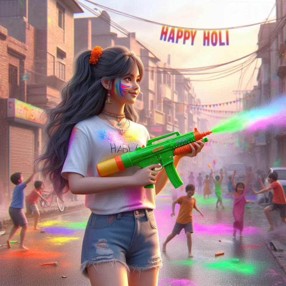 realistic-3D-22-year-old-couple-playing-the-Indian-festival-Holi-with-coloured-powder-water-guns-filled-with-colour-mixed-water.-happy-holi-images-101-960x960 150 Happy Holi Images Free Download