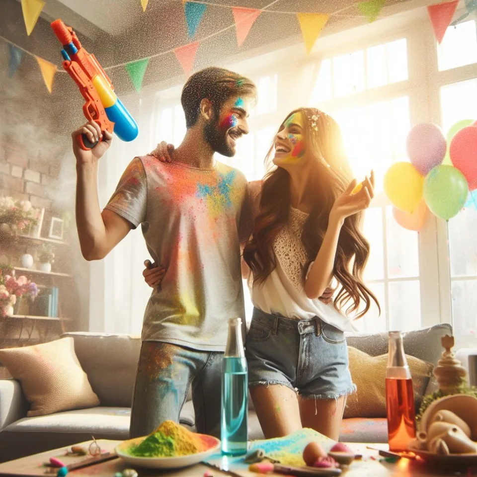 realistic-3D-22-year-old-couple-playing-the-Indian-festival-Holi-with-coloured-powder-water-guns-filled-with-colour-mixed-water.-happy-holi-images-117-960x960 150 Happy Holi Images Free Download