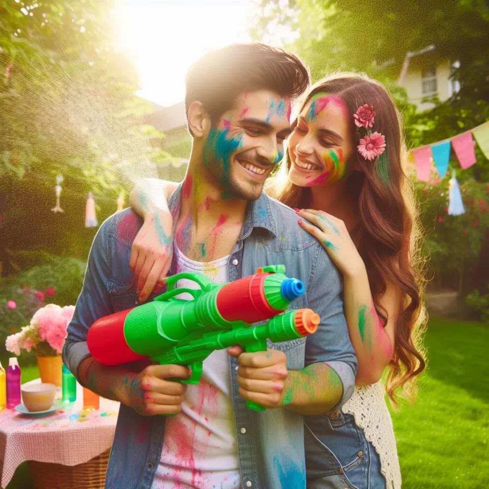 realistic-3D-22-year-old-couple-playing-the-Indian-festival-Holi-with-coloured-powder-water-guns-filled-with-colour-mixed-water.-happy-holi-images-121-960x960 150 Happy Holi Images Free Download