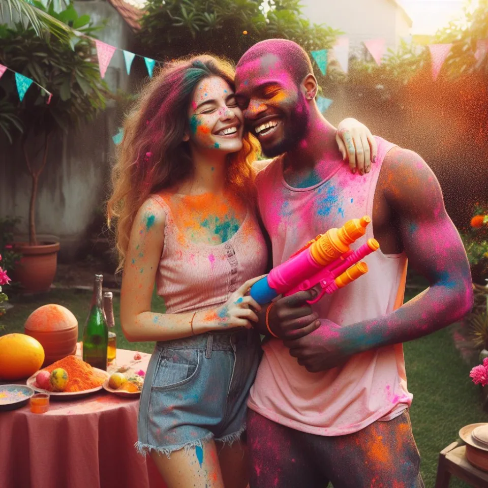 realistic-3D-22-year-old-couple-playing-the-Indian-festival-Holi-with-coloured-powder-water-guns-filled-with-colour-mixed-water.-happy-holi-images-123-960x960 150 Happy Holi Images Free Download