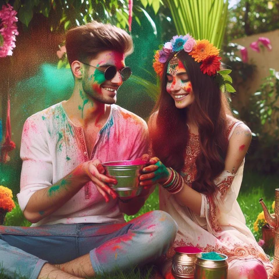 realistic-3D-22-year-old-couple-playing-the-Indian-festival-Holi-with-coloured-powder-water-guns-filled-with-colour-mixed-water.-happy-holi-images-127-960x960 150 Happy Holi Images Free Download