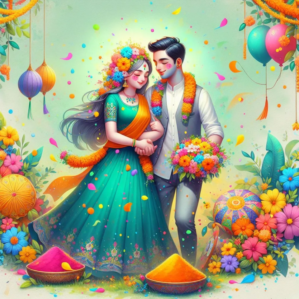 realistic-3D-22-year-old-couple-playing-the-Indian-festival-Holi-with-coloured-powder-water-guns-filled-with-colour-mixed-water.-happy-holi-images-128-960x960 150 Happy Holi Images Free Download