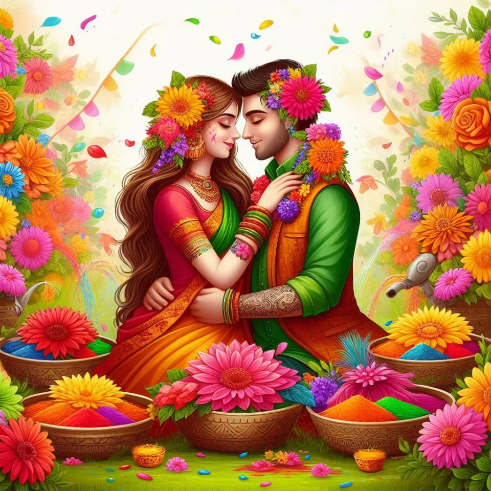 realistic-3D-22-year-old-couple-playing-the-Indian-festival-Holi-with-coloured-powder-water-guns-filled-with-colour-mixed-water.-happy-holi-images-133-960x960 150 Happy Holi Images Free Download