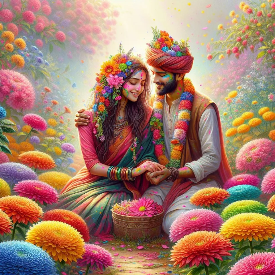 realistic-3D-22-year-old-couple-playing-the-Indian-festival-Holi-with-coloured-powder-water-guns-filled-with-colour-mixed-water.-happy-holi-images-135-960x960 150 Happy Holi Images Free Download