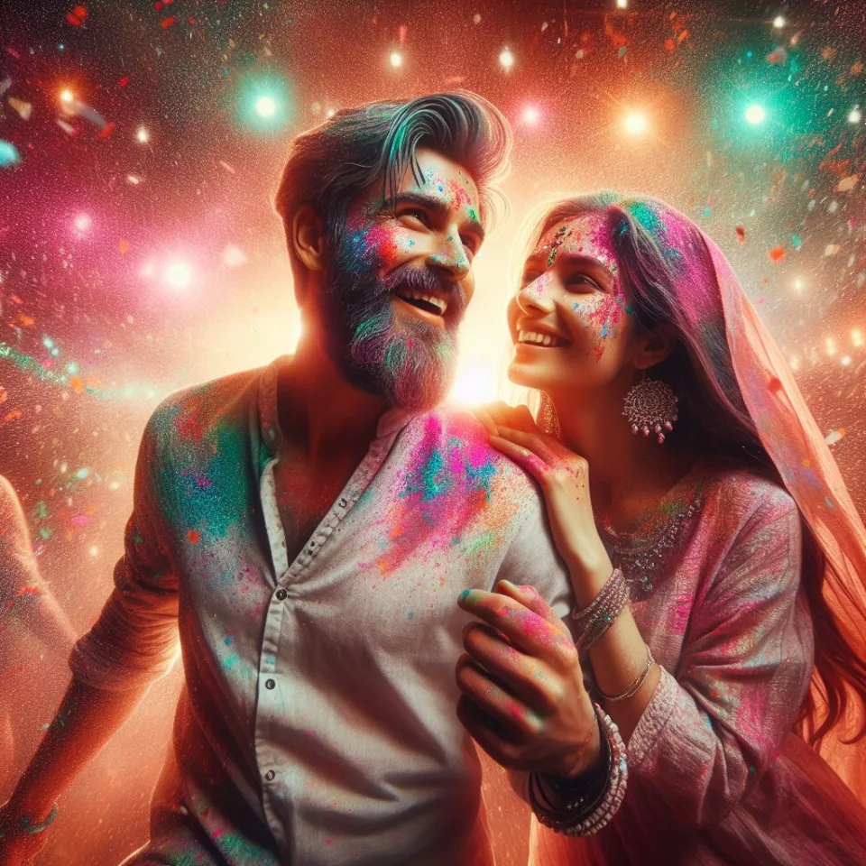 realistic-3D-22-year-old-couple-playing-the-Indian-festival-Holi-with-coloured-powder-water-guns-filled-with-colour-mixed-water.-happy-holi-images-21-960x960 150 Happy Holi Images Free Download