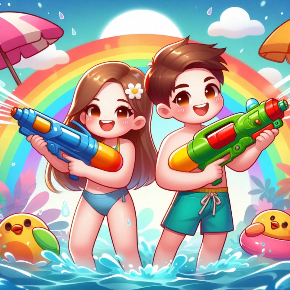 realistic-3D-22-year-old-couple-playing-the-Indian-festival-Holi-with-coloured-powder-water-guns-filled-with-colour-mixed-water.-happy-holi-images-48-960x960 150 Happy Holi Images Free Download