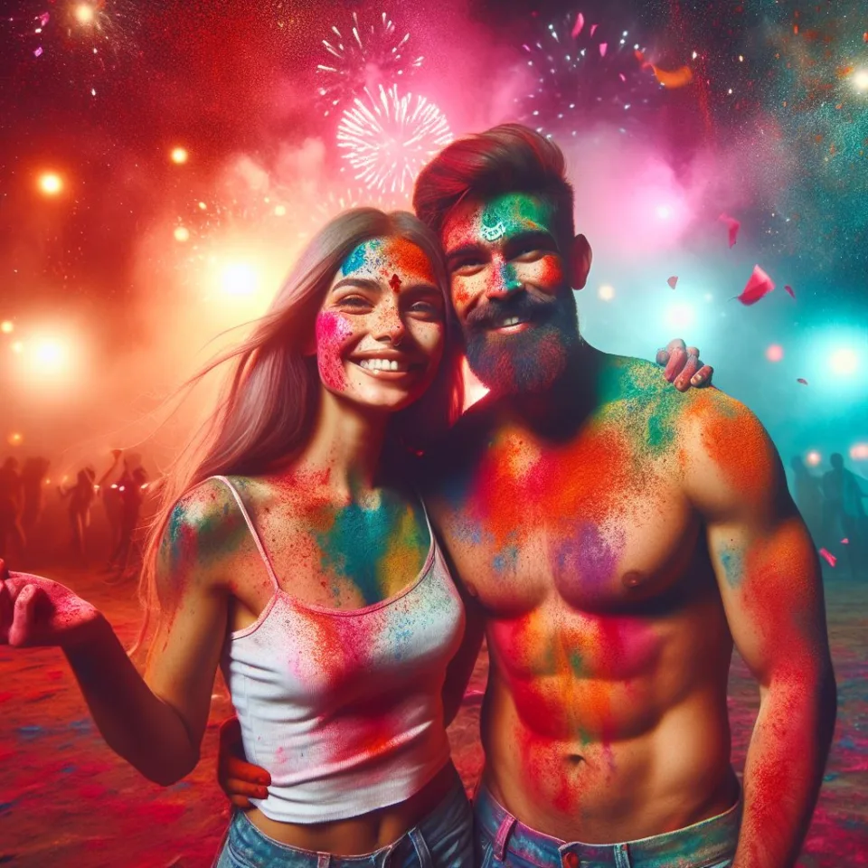 realistic-3D-22-year-old-couple-playing-the-Indian-festival-Holi-with-coloured-powder-water-guns-filled-with-colour-mixed-water.-happy-holi-images-5-960x960 150 Happy Holi Images Free Download