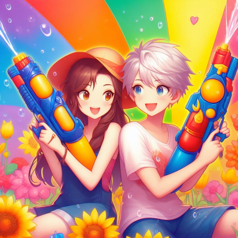 realistic-3D-22-year-old-couple-playing-the-Indian-festival-Holi-with-coloured-powder-water-guns-filled-with-colour-mixed-water.-happy-holi-images-73-960x960 150 Happy Holi Images Free Download