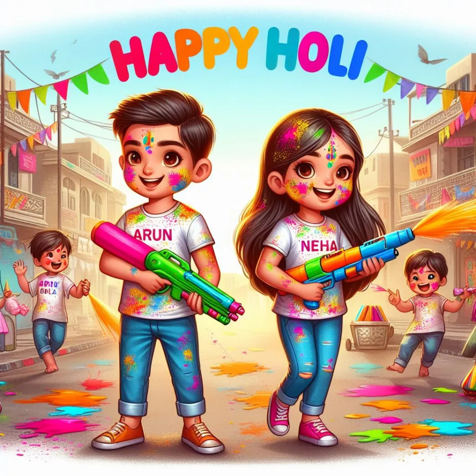 realistic-3D-22-year-old-couple-playing-the-Indian-festival-Holi-with-coloured-powder-water-guns-filled-with-colour-mixed-water.-happy-holi-images-82-960x960 150 Happy Holi Images Free Download