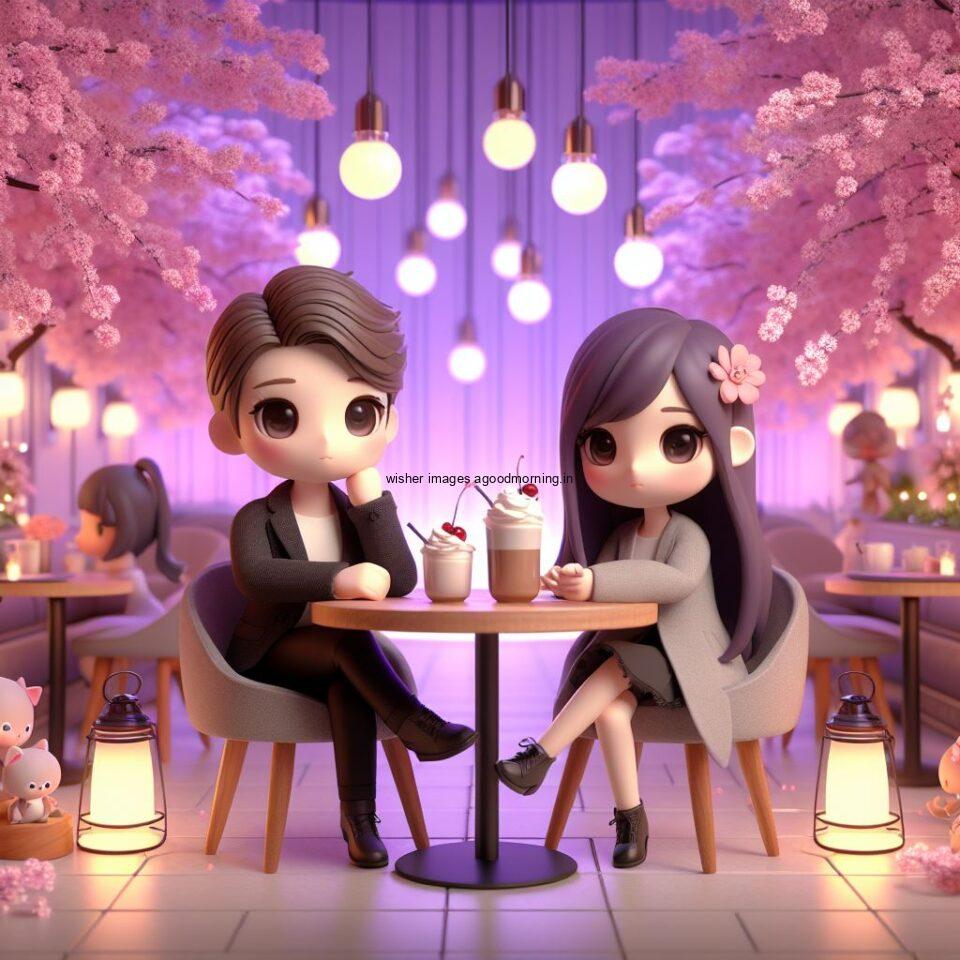 d cute couple images couple seating together with beautifull mall or middle of park amazing light setup ()