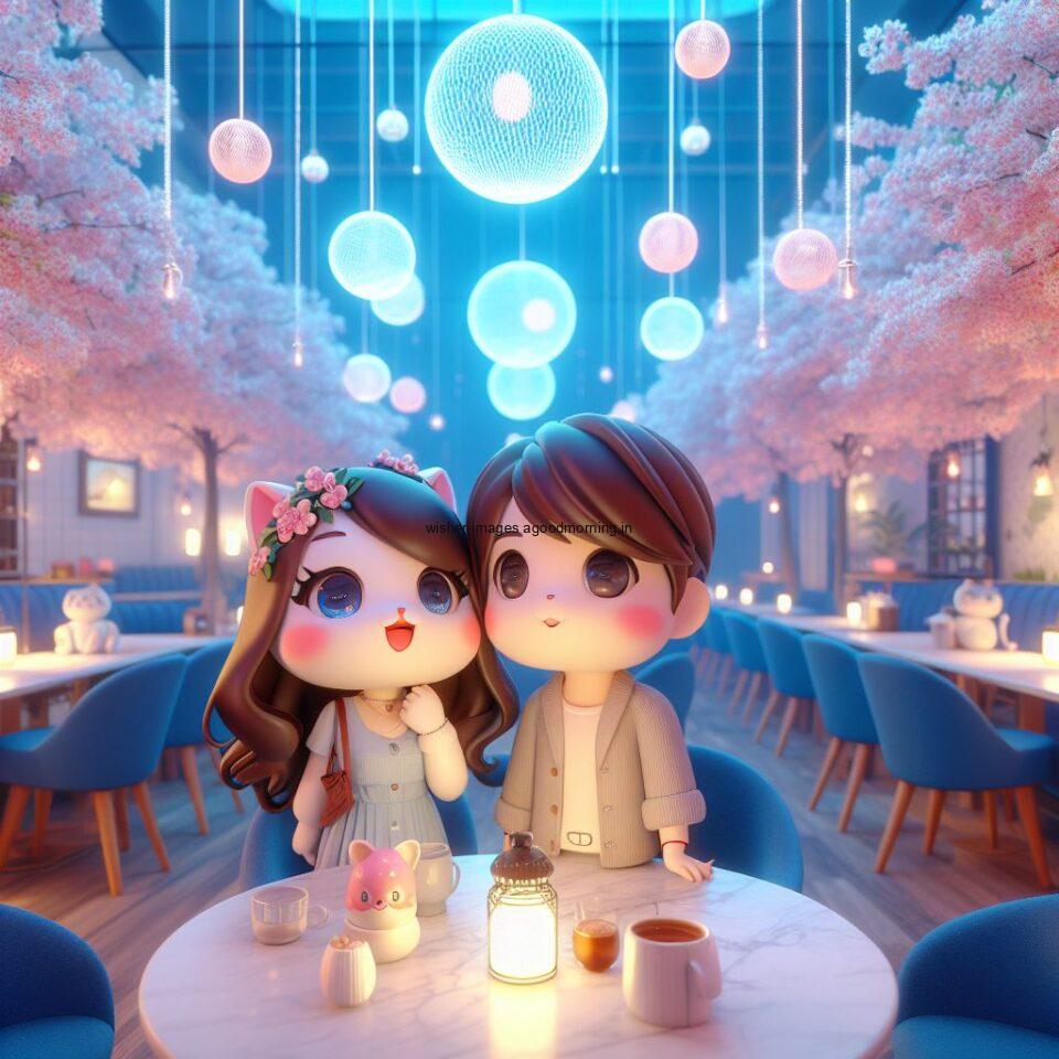 d cute couple images couple seating together with beautifull mall or middle of park amazing light setup ()