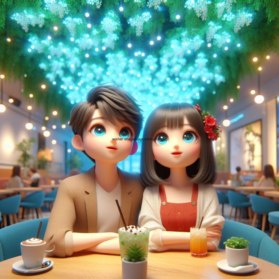 d cute couple images couple seating together with beautifull mall or middle of park amazing light setup ()