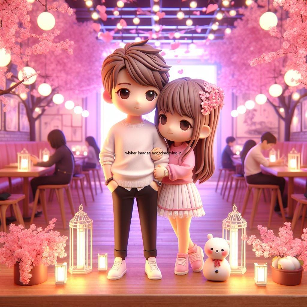 180+ 3D Cute Couple images Free Download 6 d cute couple images couple seating together with beautifull mall or middle of park amazing light setup ()