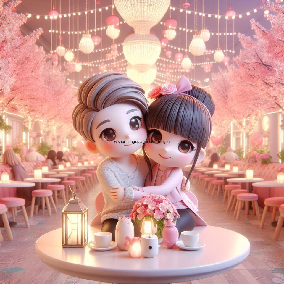 d cute couple images couple seating together with beautifull mall or middle of park amazing light setup ()