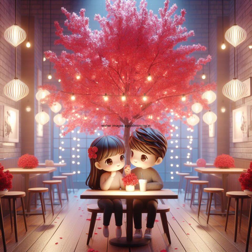 d cute couple images couple seating together with beautifull mall or middle of park amazing light setup ()