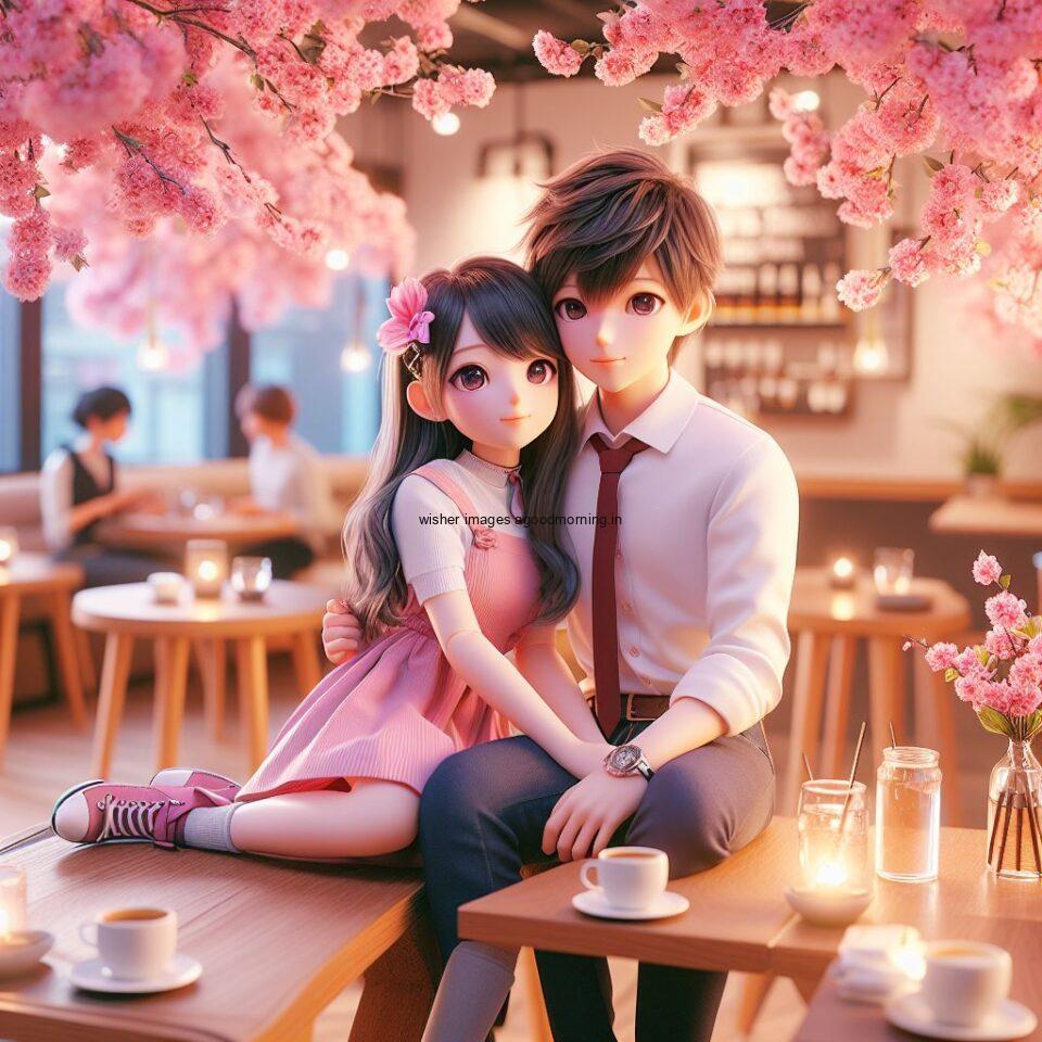 d cute couple images couple seating together with beautifull mall or middle of park amazing light setup ()