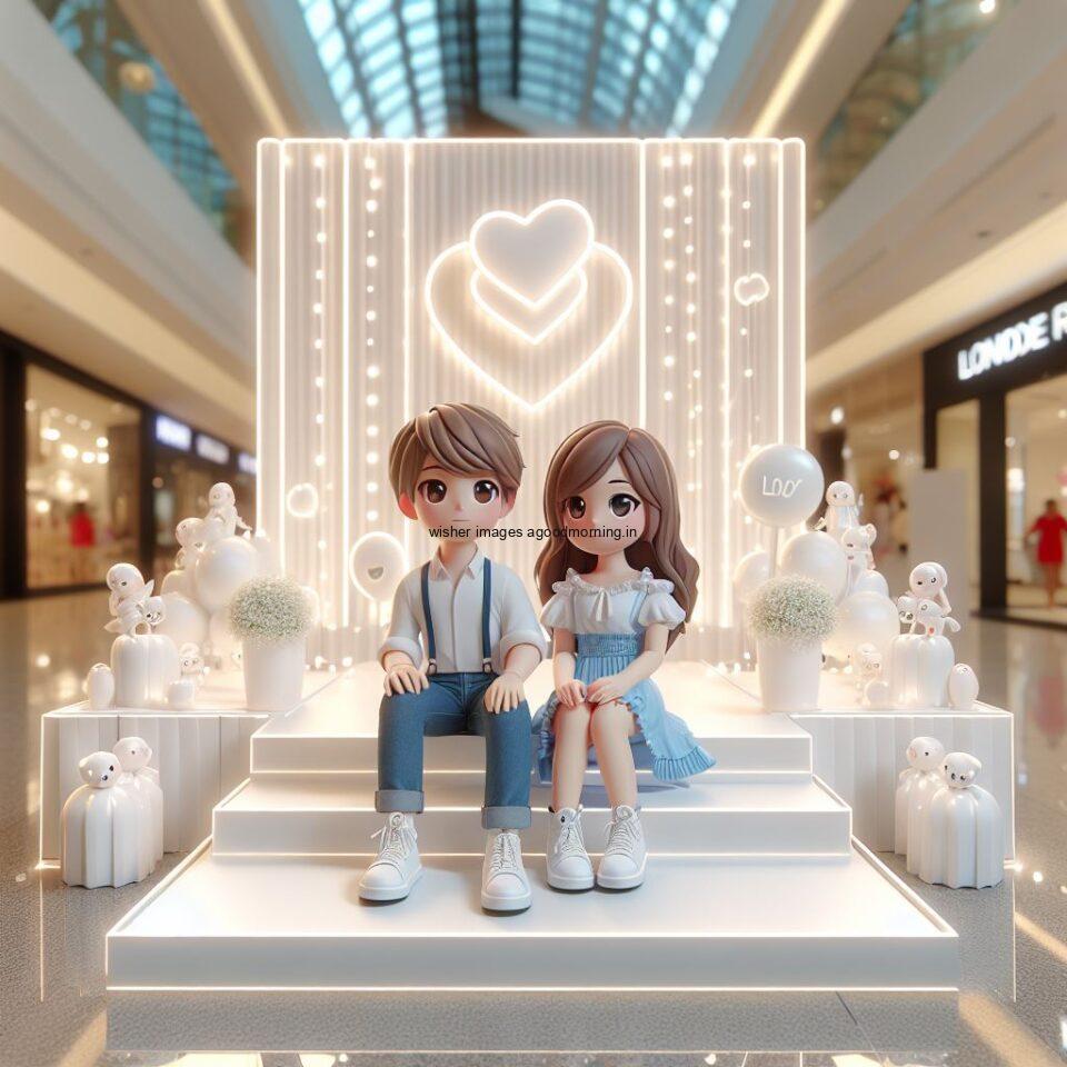 d cute couple images couple seating together with beautifull mall or middle of park azaming light setup ()