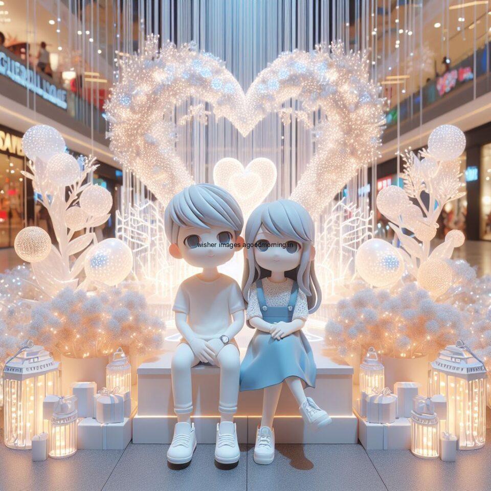 d cute couple images couple seating together with beautifull mall or middle of park azaming light setup ()