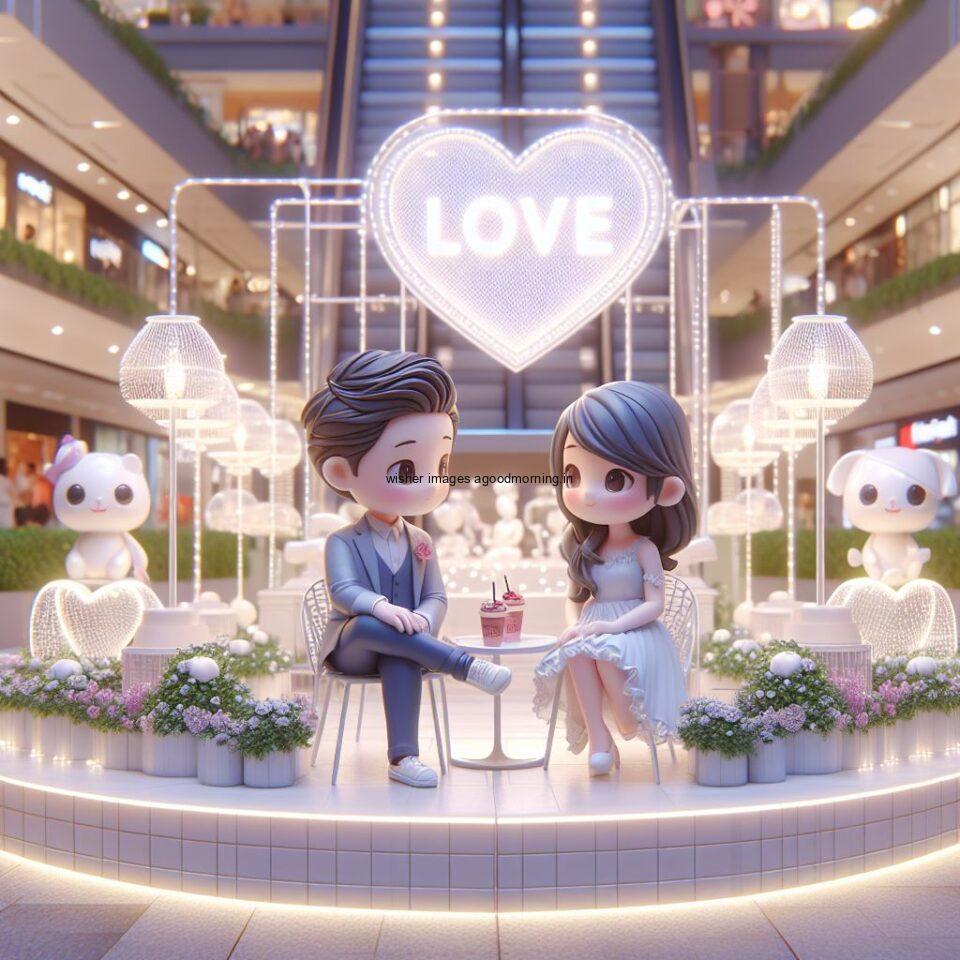 d cute couple images couple seating together with beautifull mall or middle of park azaming light setup ()