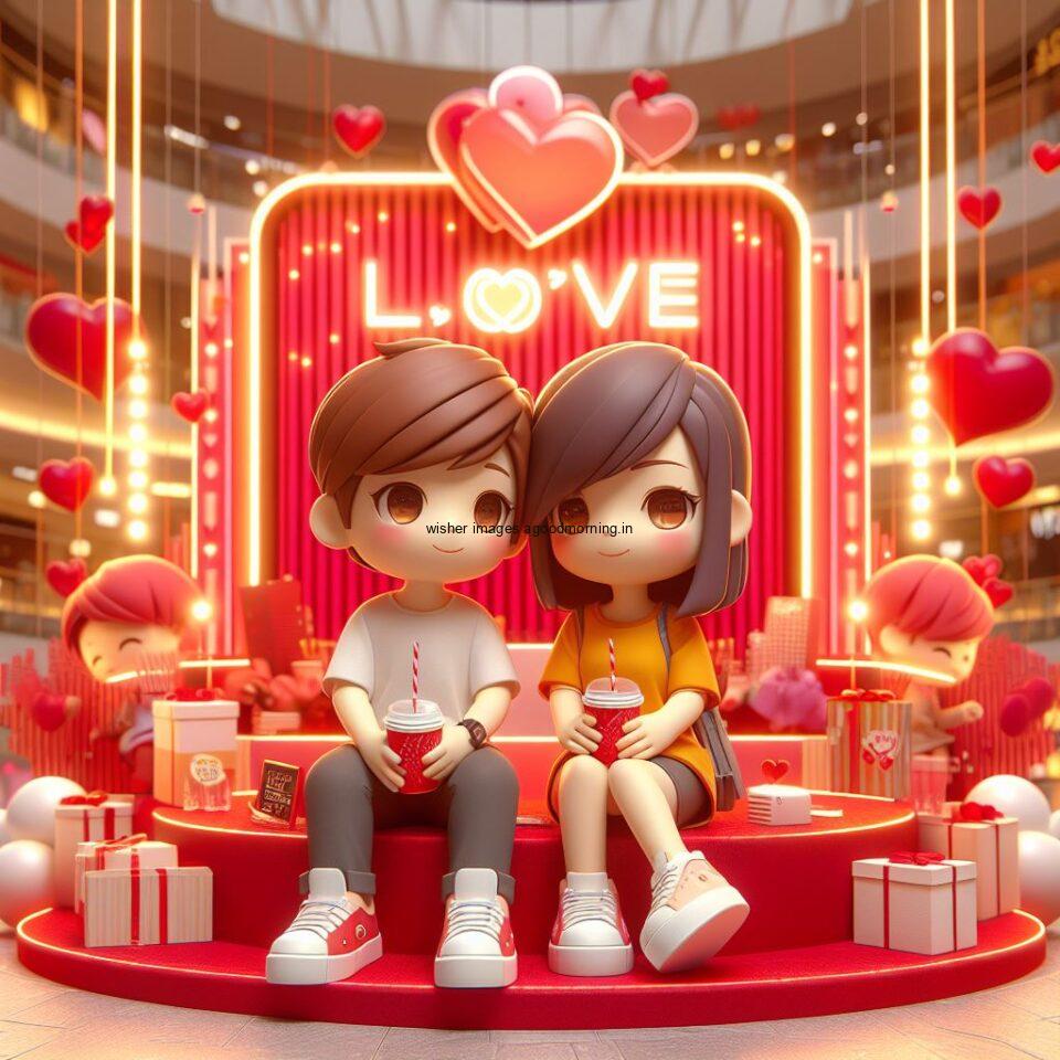 d cute couple images couple seating together with beautifull mall or middle of park azaming light setup ()