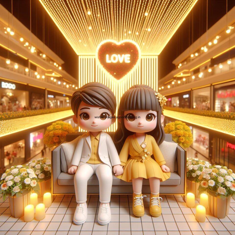 d cute couple images couple seating together with beautifull mall or middle of park azaming light setup ()