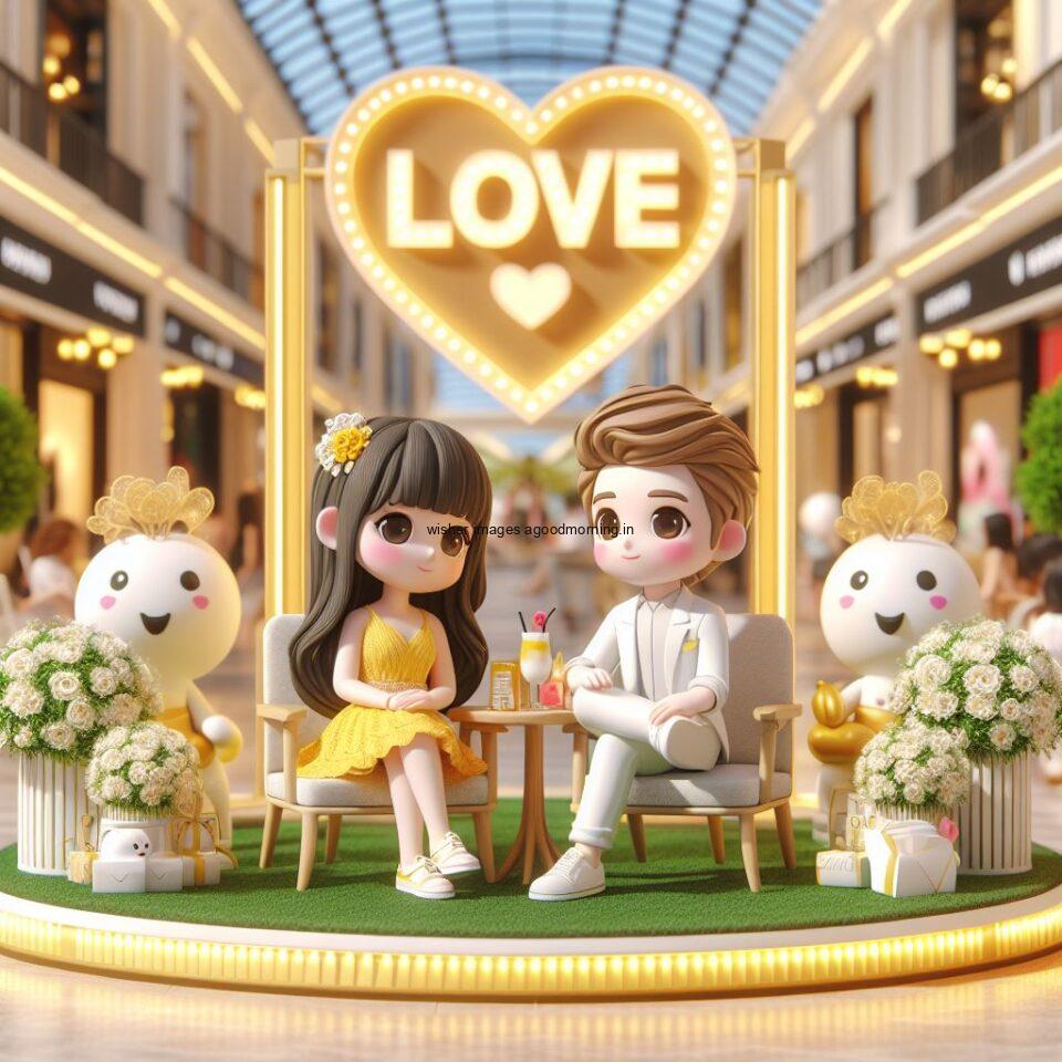 d cute couple images couple seating together with beautifull mall or middle of park azaming light setup ()