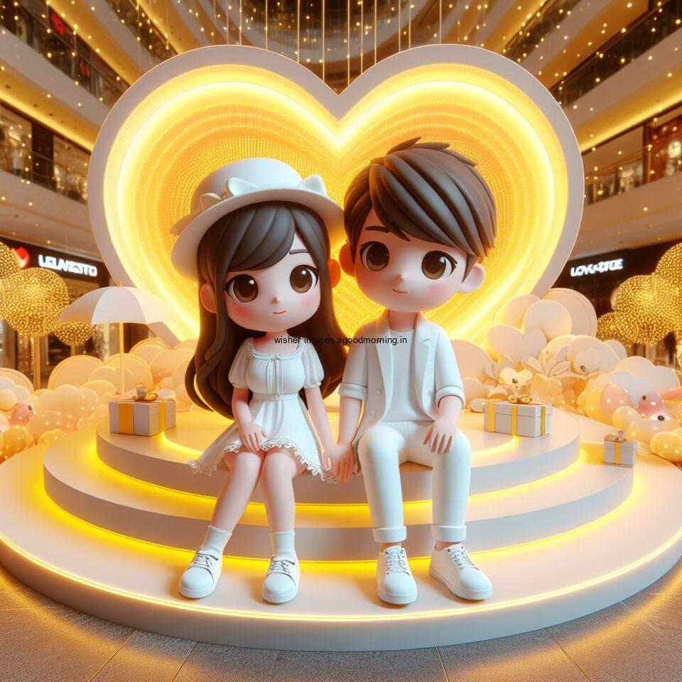 d cute couple images couple seating together with beautifull mall or middle of park azaming light setup ()