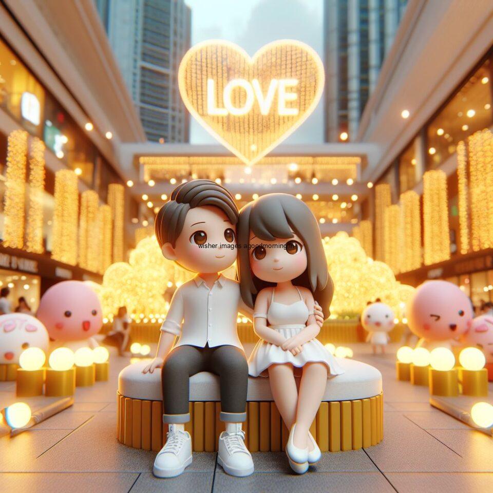 d cute couple images couple seating together with beautifull mall or middle of park azaming light setup ()