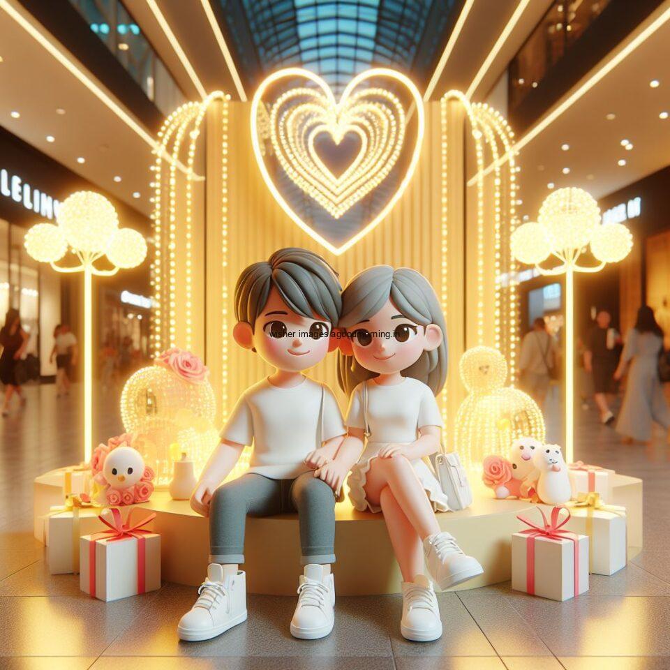 d cute couple images couple seating together with beautifull mall or middle of park azaming light setup ()