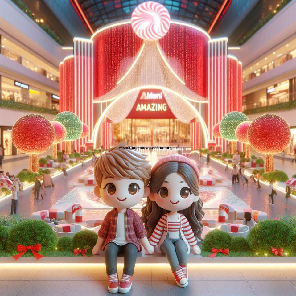 d cute couple images couple seating together with beautifull mall or middle of park azaming light setup ()