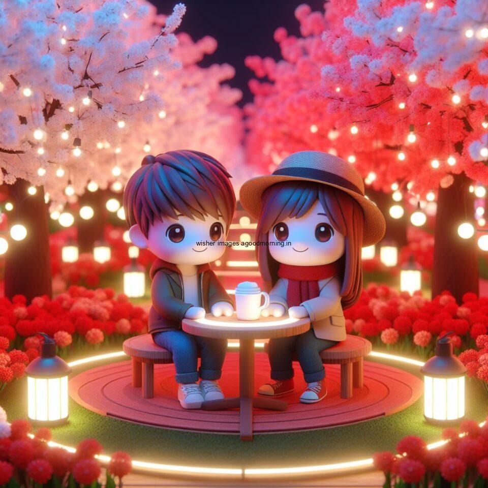 d cute couple images couple seating together with beautifull mall or middle of park azaming light setup ()