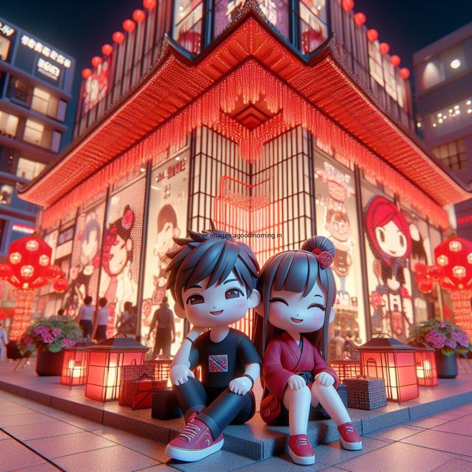 d cute couple images couple seating together with beautifull mall or middle of park azaming light setup ()