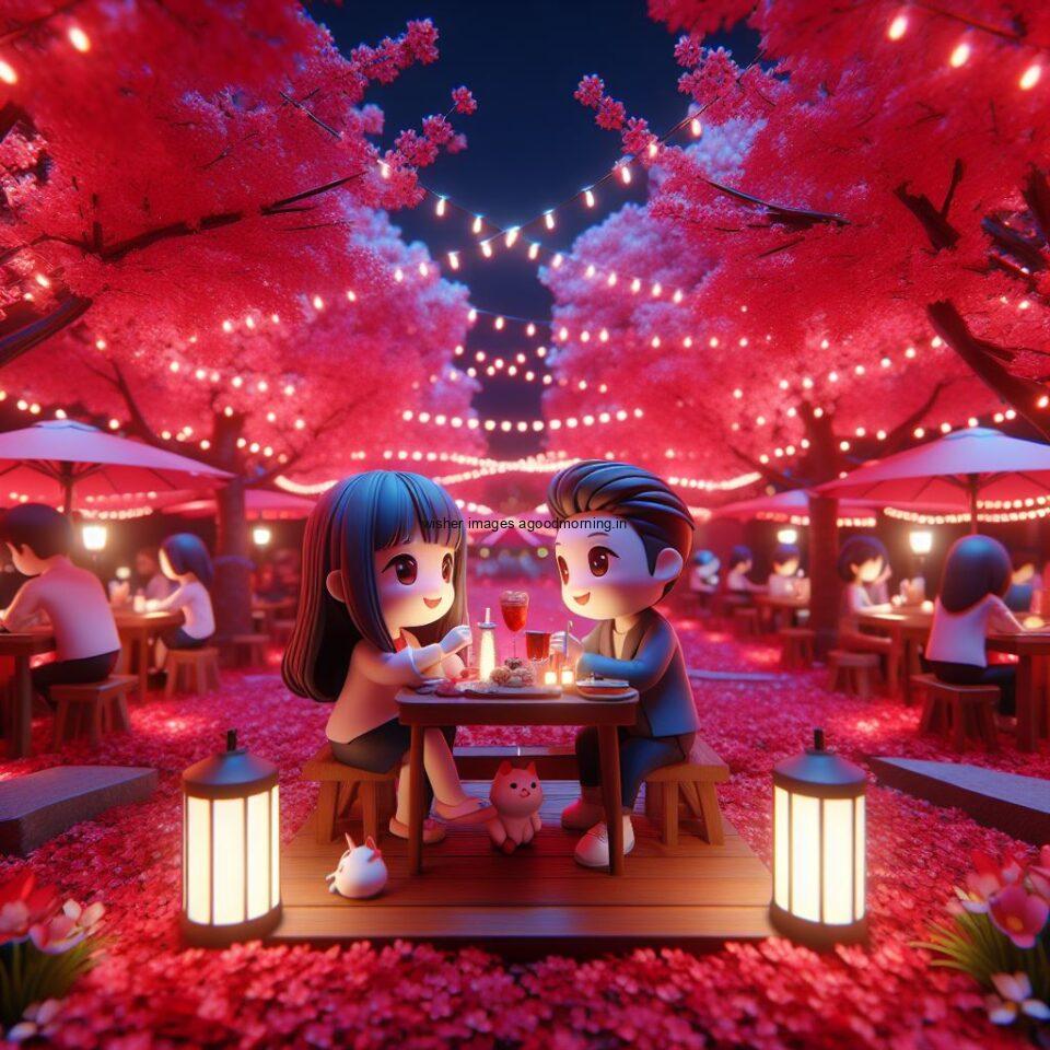 d cute couple images couple seating together with beautifull mall or middle of park azaming light setup ()