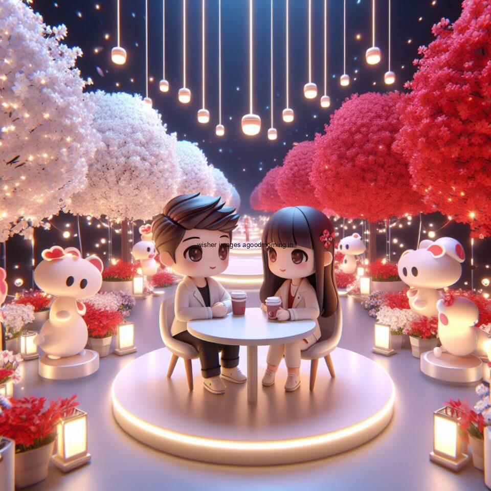 d cute couple images couple seating together with beautifull mall or middle of park azaming light setup ()