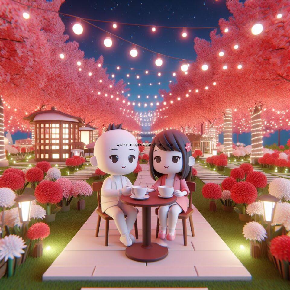 d cute couple images couple seating together with beautifull mall or middle of park azaming light setup ()